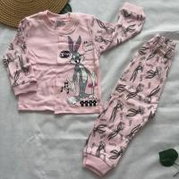 Kadın / Kız 1 Yaş tavsan baskılı önü dügmeli pijama takımı