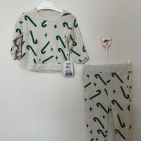 Unisex 6-9 Ay Mickey Mouse Somon Renk Kız Cocuk Pijama Tulum
