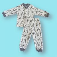 Unisex 2 Yaş LİONKİDS %100 PAMUK SEVİMLİ TAVŞAN BASKILI ÇITÇITLI PİJAMA TAKIMK