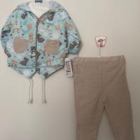 Unisex 18 Ay LİONKİDS AYI BASKILI CEPLİ YAĞMURLUK 3LÜ TAKIM