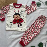 Kadın / Kız 1 Yaş ugur böcegi baskılı kız cocuk pijama takımı