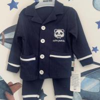 Erkek 18-24 AY CUTE PANDA BASKILI ÖNÜ DÜGMELİ ERKEK PİJAMA TAKIMI