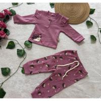 Kadın / Kız 12-18 AY kirpi baskılı mevsimlik pijama takımı