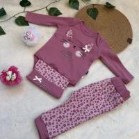 Kadın / Kız 3-6 AY LİONKİDS %100 PAMUK KIZ PURE LOVE BADİLİ TAKIM