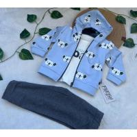 Unisex 18 Ay PANDA BASKILI MEVSİMLİK CEKETLİ TAKIM