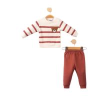 Unisex 12 Ay LİONKİDS %100 PAMUK ERKEK PAKET ÇİZGİLİ SEVİMLİ AYICIKLI TAKIM
