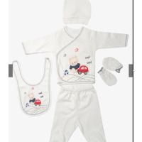 Unisex Yeni Doğan LİONKİDS zıpır ayıcık arabalı anti allergic %100 pamuk 5li hastane çıkışı