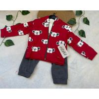 Unisex 12 Ay PANDA BASKILI MEVSİMLİK CEKETLİ TAKIM