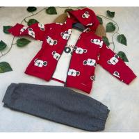Unisex 12 Ay PANDA BASKILI MEVSİMLİK CEKETLİ TAKIM