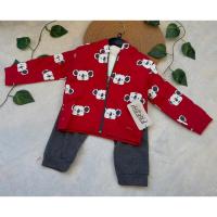 Unisex 12 Ay PANDA BASKILI MEVSİMLİK CEKETLİ TAKIM